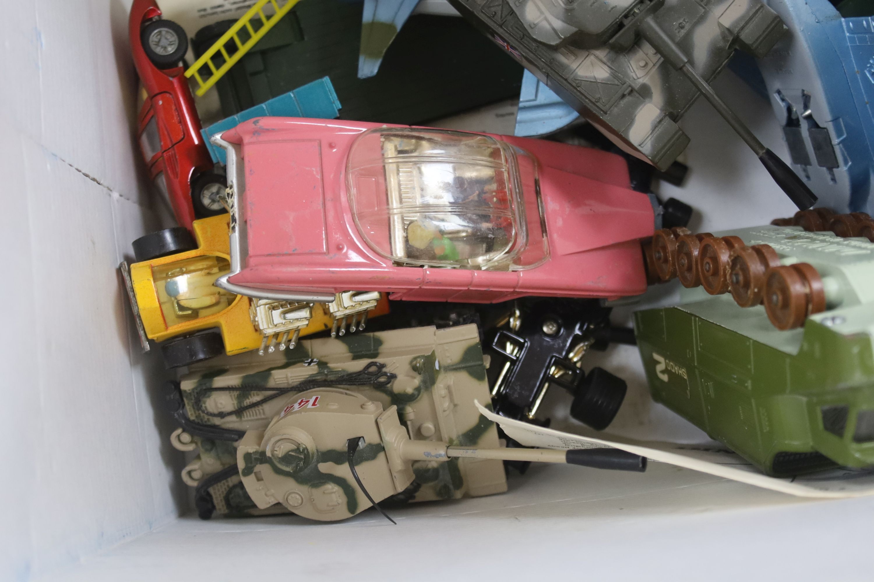 A group of Dink toys diecast models including and a Triang mother and pram etc.
